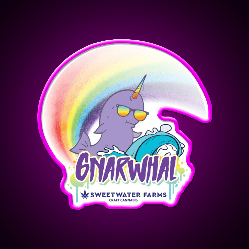 Gnarwhal Hemp Inspired Green Leaf Led Neon Sign Rgb Color - Shineneon