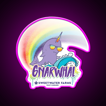 Gnarwhal Hemp Inspired Green Leaf Led Neon Sign Rgb Color - Shineneon