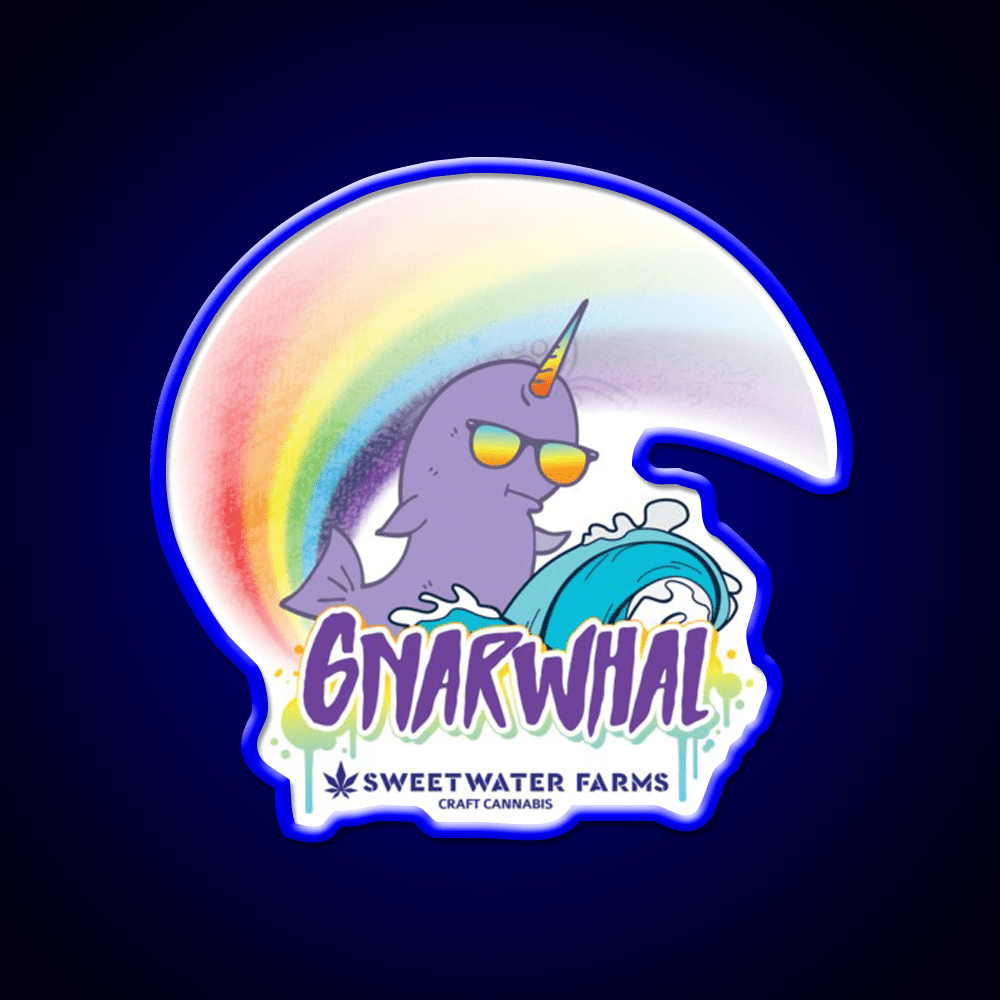 Gnarwhal Hemp Inspired Green Leaf Led Neon Sign Rgb Color - Shineneon