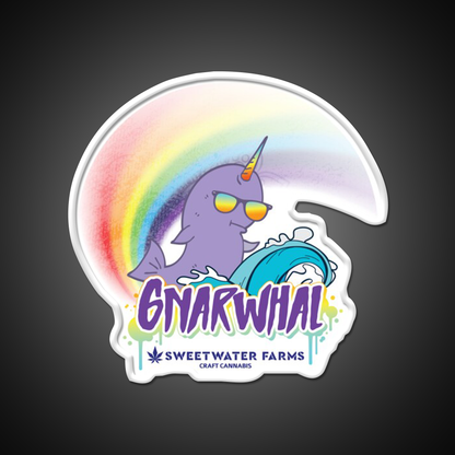 Gnarwhal Hemp Inspired Green Leaf Led Neon Sign Rgb Color - LED neon sign view 11