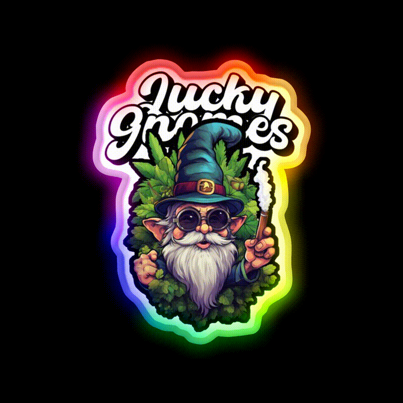 Gnome Hemp Inspired Green Leaf Led Neon Sign 420 Neom Sign Rgb Color - LED neon sign close-up detail