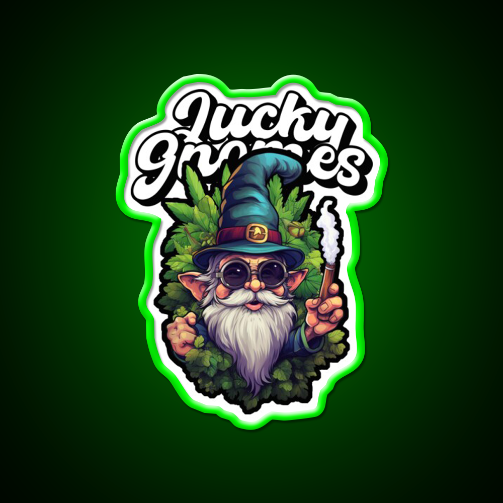 Gnome Hemp Inspired Green Leaf Led Neon Sign 420 Neom Sign Rgb Color - LED neon sign view 8