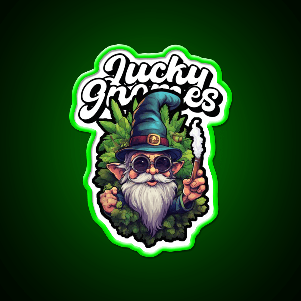 Gnome Hemp Inspired Green Leaf Led Neon Sign 420 Neom Sign Rgb Color - Shineneon