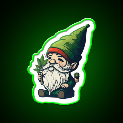 Gnome Hemp Inspired Green Leaf Led Neon Sign 420 Neon Decor Rgb Color - LED neon sign view 8