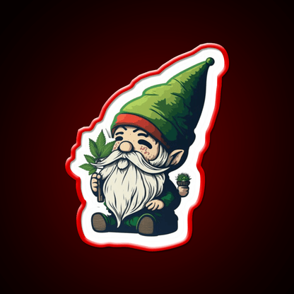 Gnome Hemp Inspired Green Leaf Led Neon Sign 420 Neon Decor Rgb Color - Shineneon