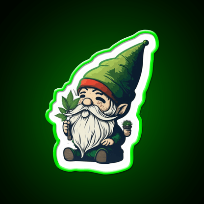 Gnome Hemp Inspired Green Leaf Led Neon Sign 420 Neon Decor Rgb Color - Shineneon