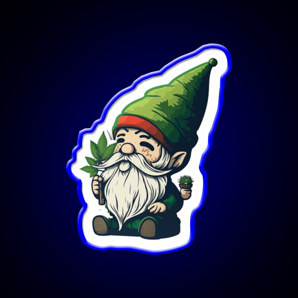 Gnome Hemp Inspired Green Leaf Led Neon Sign 420 Neon Decor Rgb Color - Shineneon