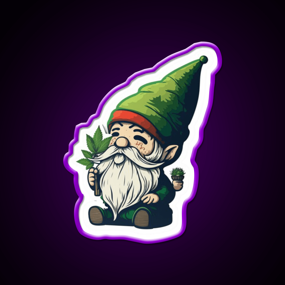 Gnome Hemp Inspired Green Leaf Led Neon Sign 420 Neon Decor Rgb Color - Shineneon