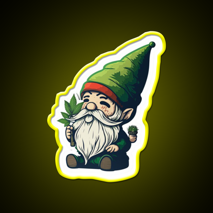 Gnome Hemp Inspired Green Leaf Led Neon Sign 420 Neon Decor Rgb Color - LED neon sign view 7