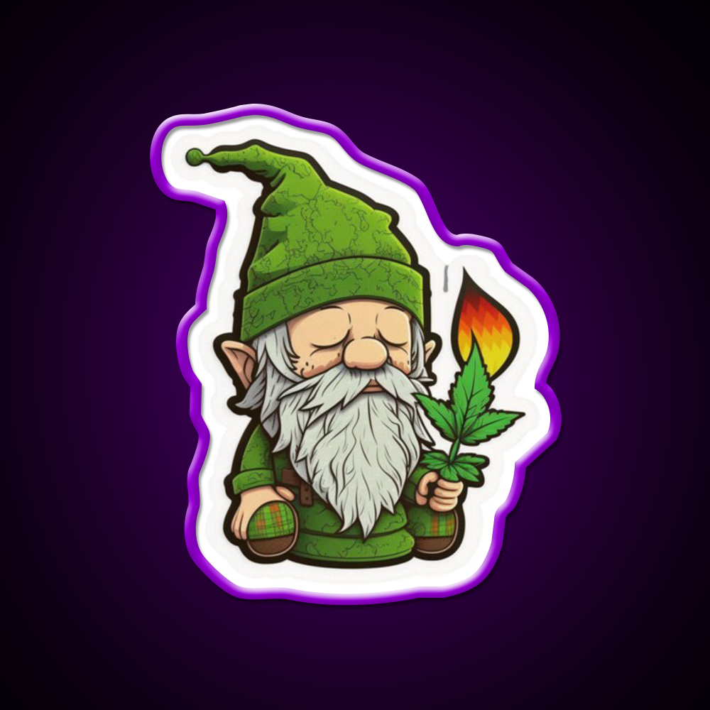 Gnome Hemp Inspired Green Leaf Led Neon Sign Rgb Color - LED neon sign view 9