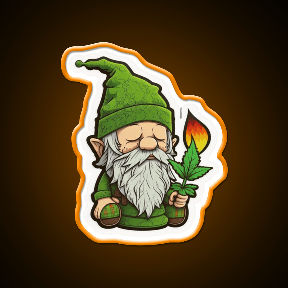 Gnome Hemp Inspired Green Leaf Led Neon Sign Rgb Color - Shineneon