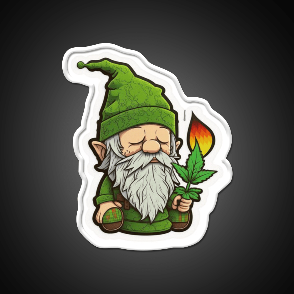 Gnome Hemp Inspired Green Leaf Led Neon Sign Rgb Color - Shineneon