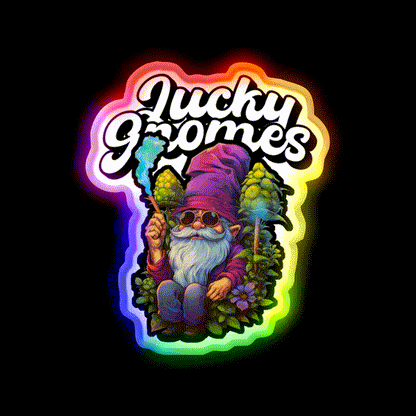 Gnome Hemp Inspired Green Leaf Led Neon Sign Room Light Sign Rgb Color - LED neon sign close-up detail