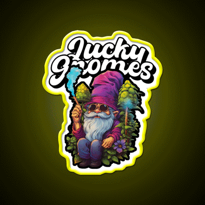 Gnome Hemp Inspired Green Leaf Led Neon Sign Room Light Sign Rgb Color - Custom LED neon sign front view