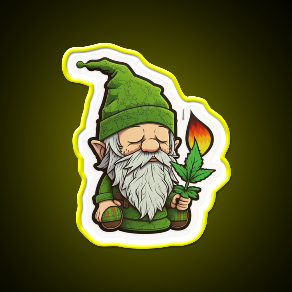 Gnome Hemp Inspired Green Leaf Led Neon Sign Rgb Color - LED neon sign view 7