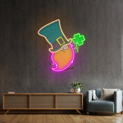 Gnome With Clover Saint Patrick Day Led Signs - Shineneon