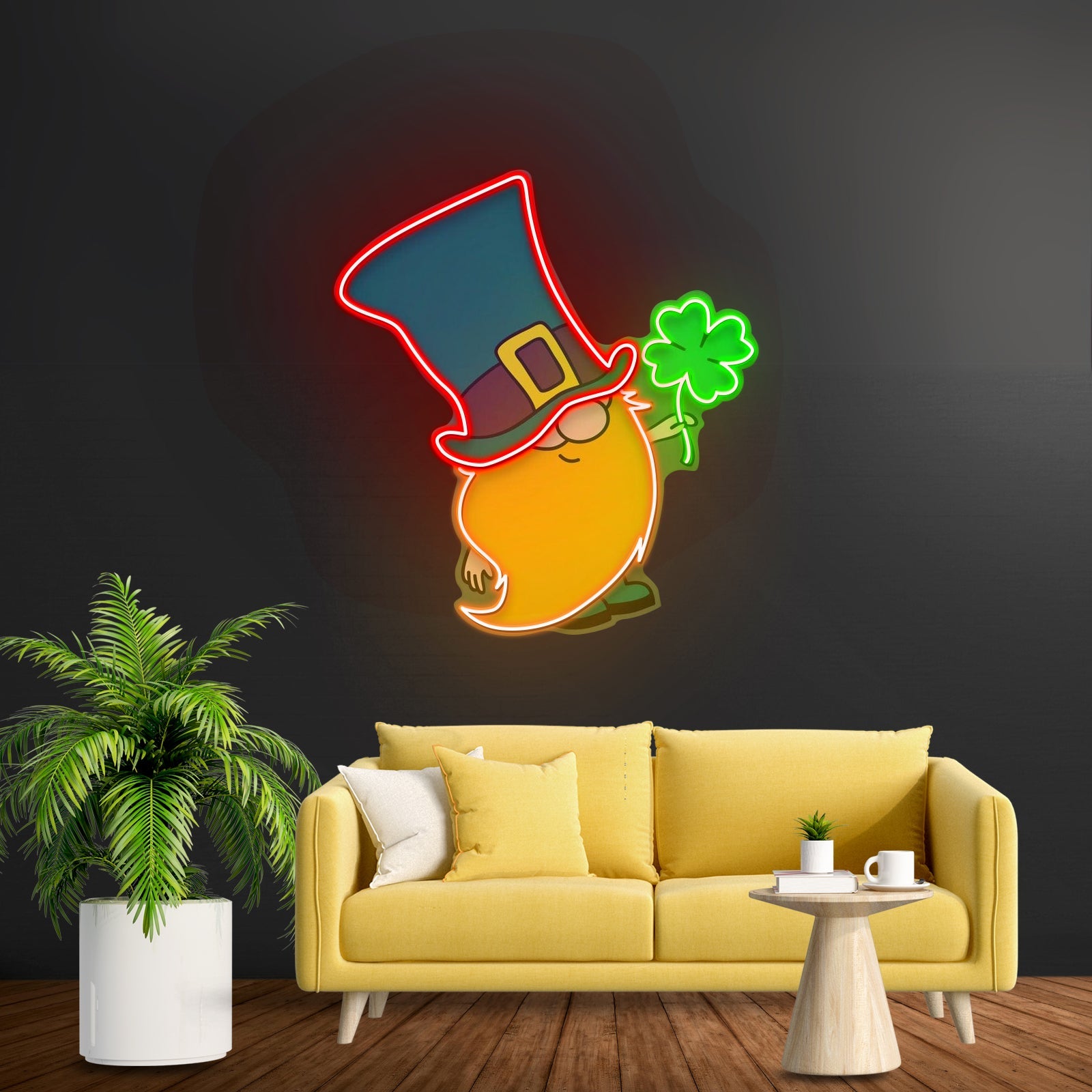 Gnome With Clover Saint Patrick Day Led Signs - Shineneon