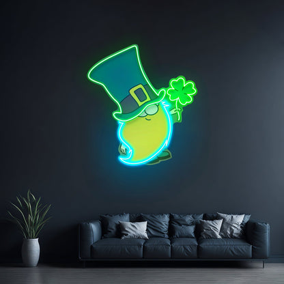 Gnome With Clover Saint Patrick Day Led Signs - Shineneon