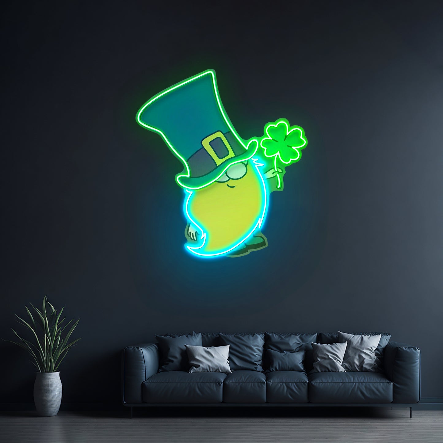 Gnome With Clover Saint Patrick Day Led Signs