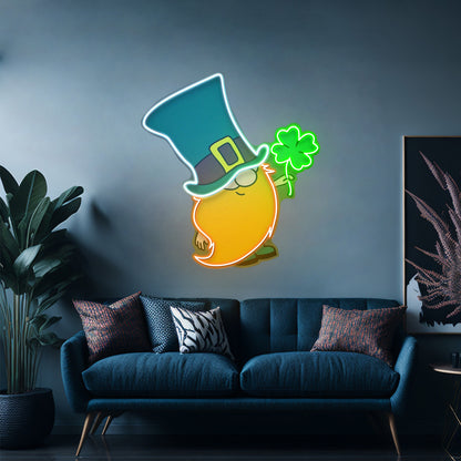 Gnome With Clover Saint Patrick Day Led Signs