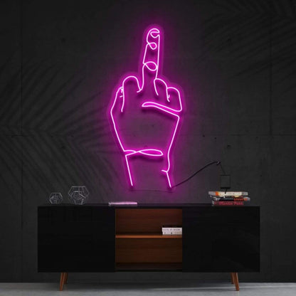 Go Fk Yourself Blue Finger Gesture Led Neon Sign For Modern Decor | Shineneon