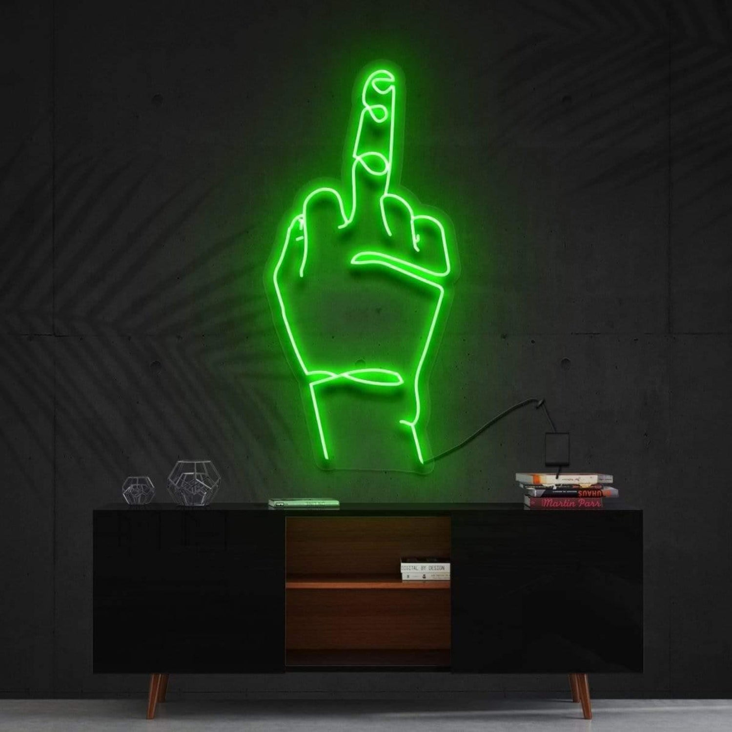 Go Fk Yourself Blue Finger Gesture Led Neon Sign For Modern Decor | Shineneon