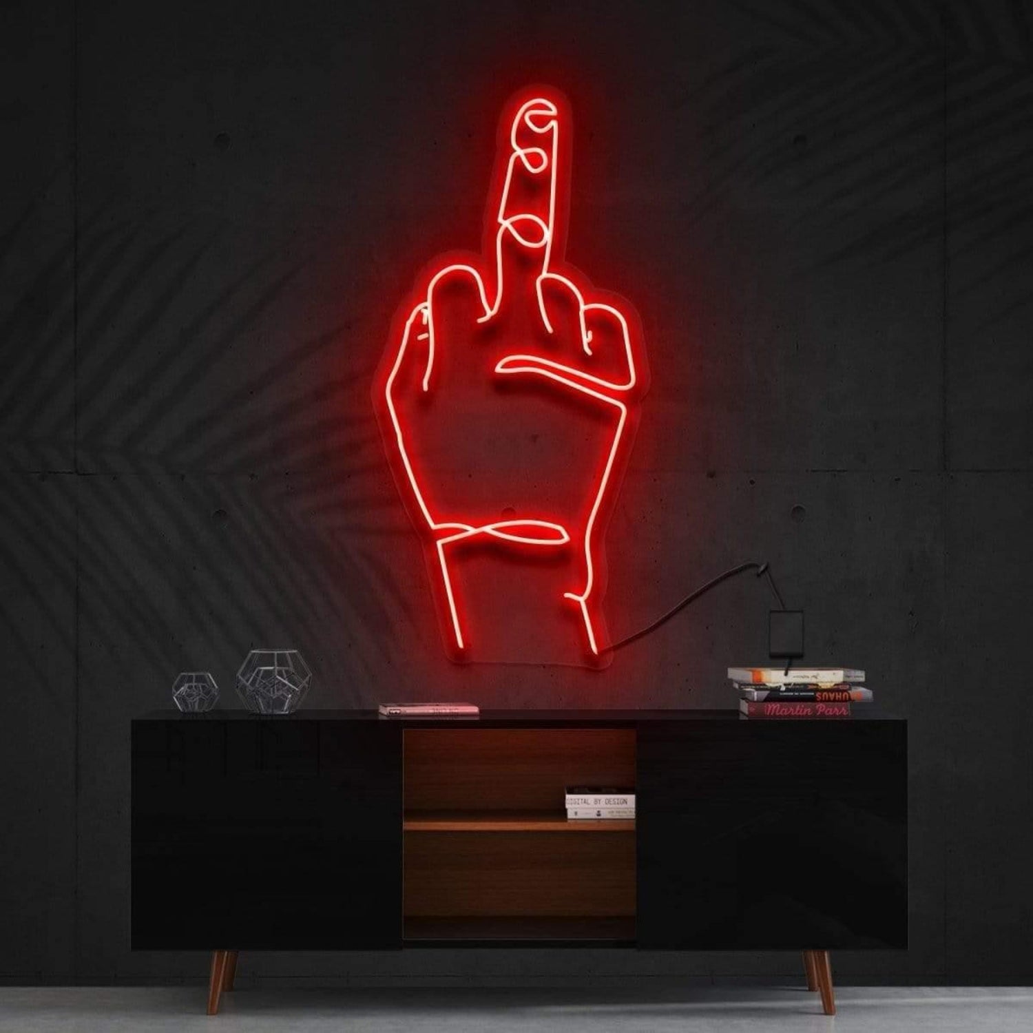 Go Fk Yourself Blue Finger Gesture Led Neon Sign For Modern Decor | Shineneon