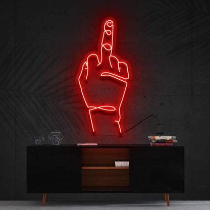 Go Fk Yourself Blue Finger Gesture Led Neon Sign For Modern Decor | Shineneon