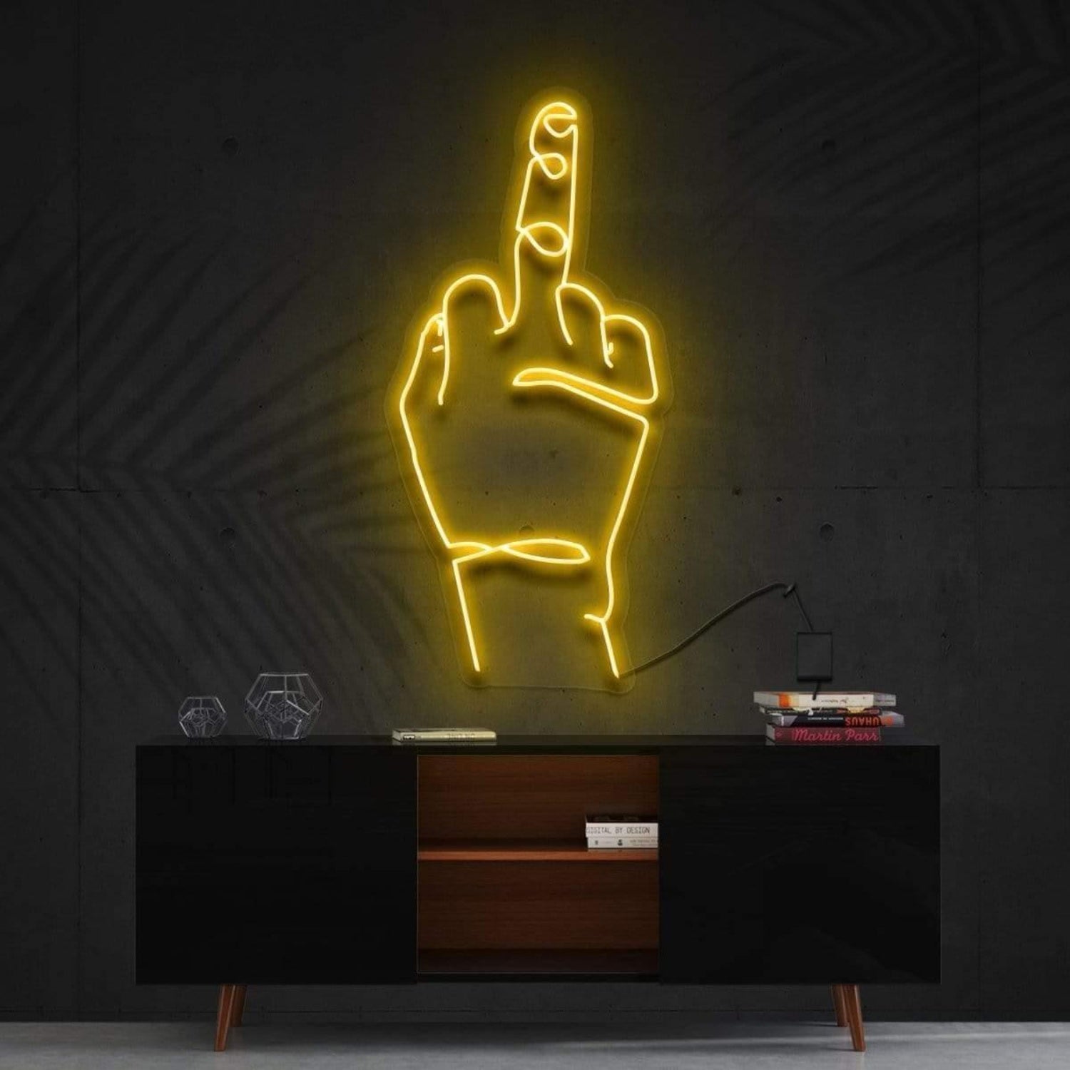 Go Fk Yourself Blue Finger Gesture Led Neon Sign For Modern Decor | Shineneon