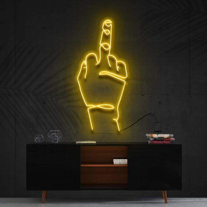 Go Fk Yourself Blue Finger Gesture Led Neon Sign For Modern Decor | Shineneon