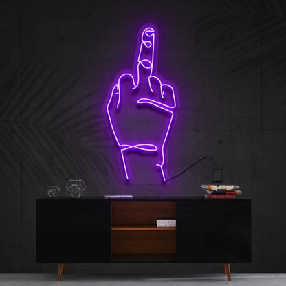 Go Fk Yourself Blue Finger Gesture Led Neon Sign For Modern Decor | Shineneon
