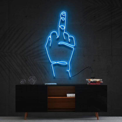 Go Fk Yourself Blue Finger Gesture Led Neon Sign For Modern Decor | Shineneon