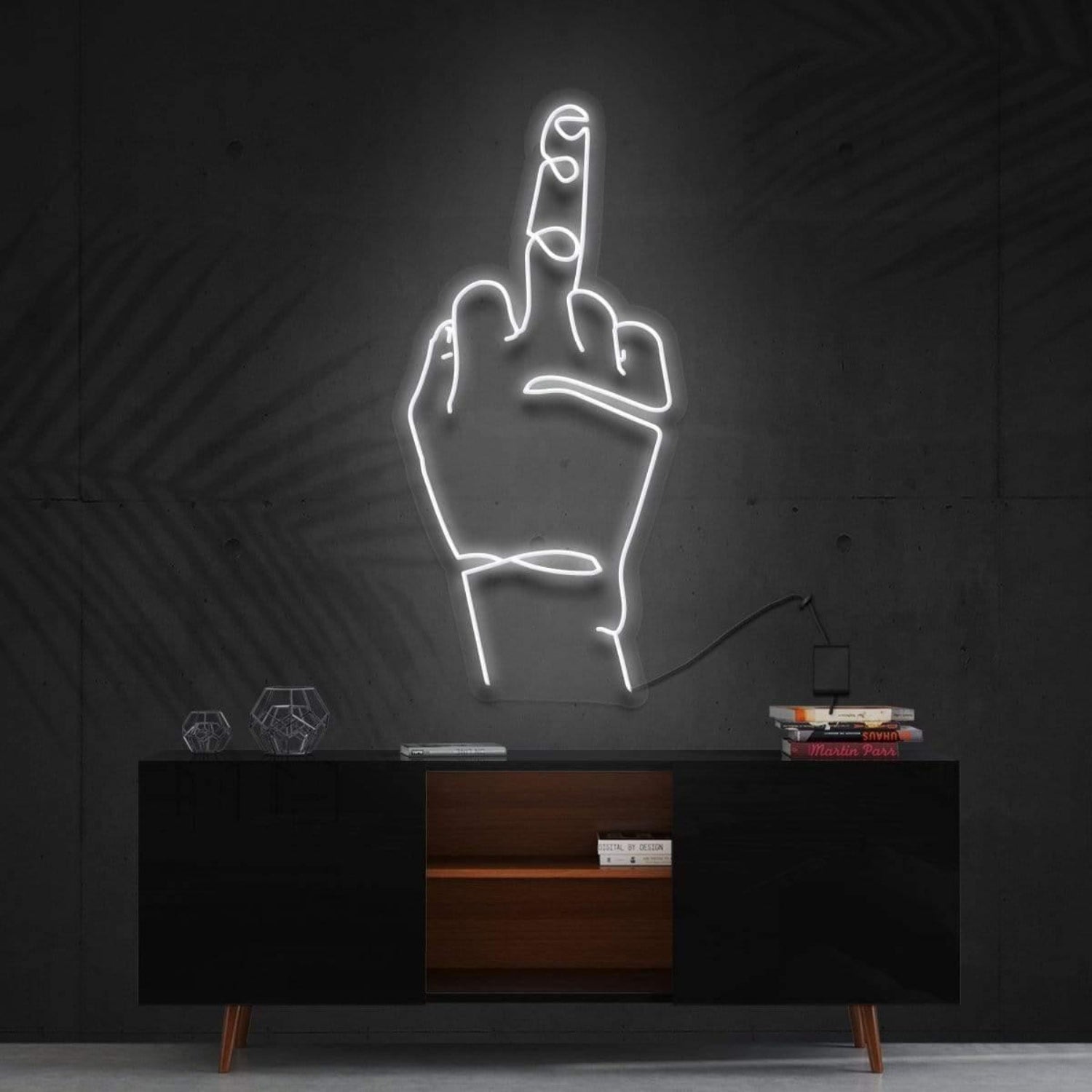 Go Fk Yourself Blue Finger Gesture Led Neon Sign For Modern Decor | Shineneon