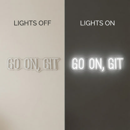 Go On Git LED Neon Sign - 06 Day Night Comparison