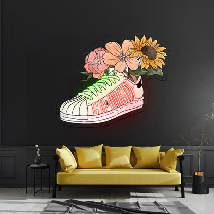Go Outside Floral Shoe Neon Lights For Sale - Shineneon