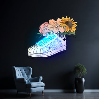 Go Outside Floral Shoe Neon Lights For Sale