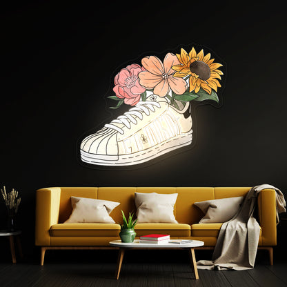 Go Outside Floral Shoe Neon Lights For Sale