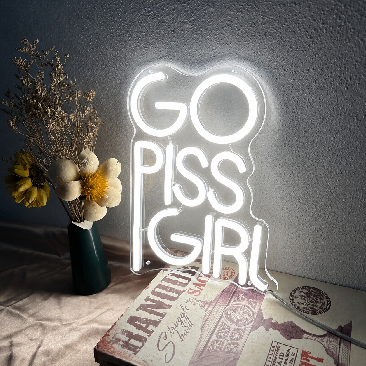 Go Piss Girl LED Neon Sign - 01 Original Product Image