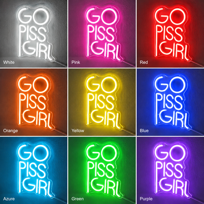 Go Piss Girl LED Neon Sign - 05 Color Grid