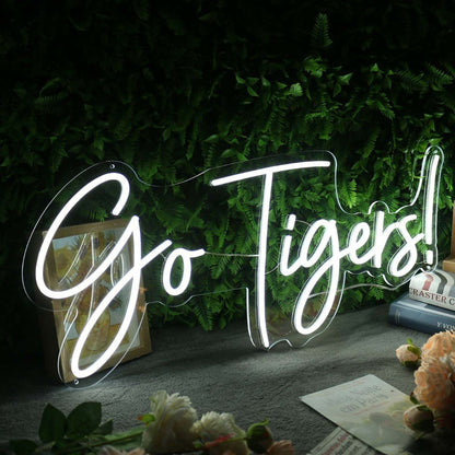 Go Tigers White Led Neon Sign - Shineneon