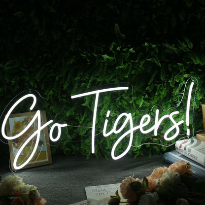 Go Tigers White Led Neon Sign - Shineneon