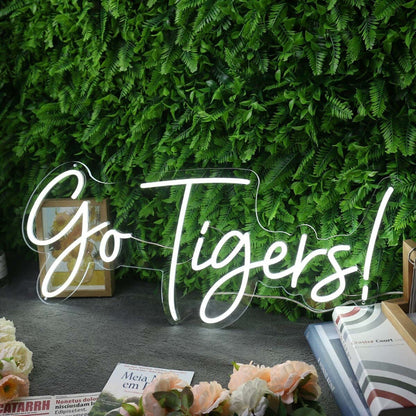 Go Tigers White Led Neon Sign - Shineneon