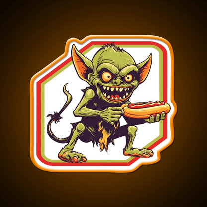 Goblin Eat Hotdog Snack Food Led Neon Sign Rgb Color - Shineneon