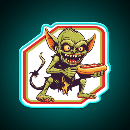 Goblin Eat Hotdog Snack Food Led Neon Sign Rgb Color - Shineneon
