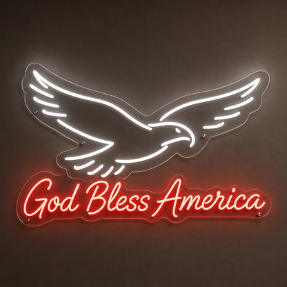 God Bless America Eagle LED Neon Sign - Shineneon