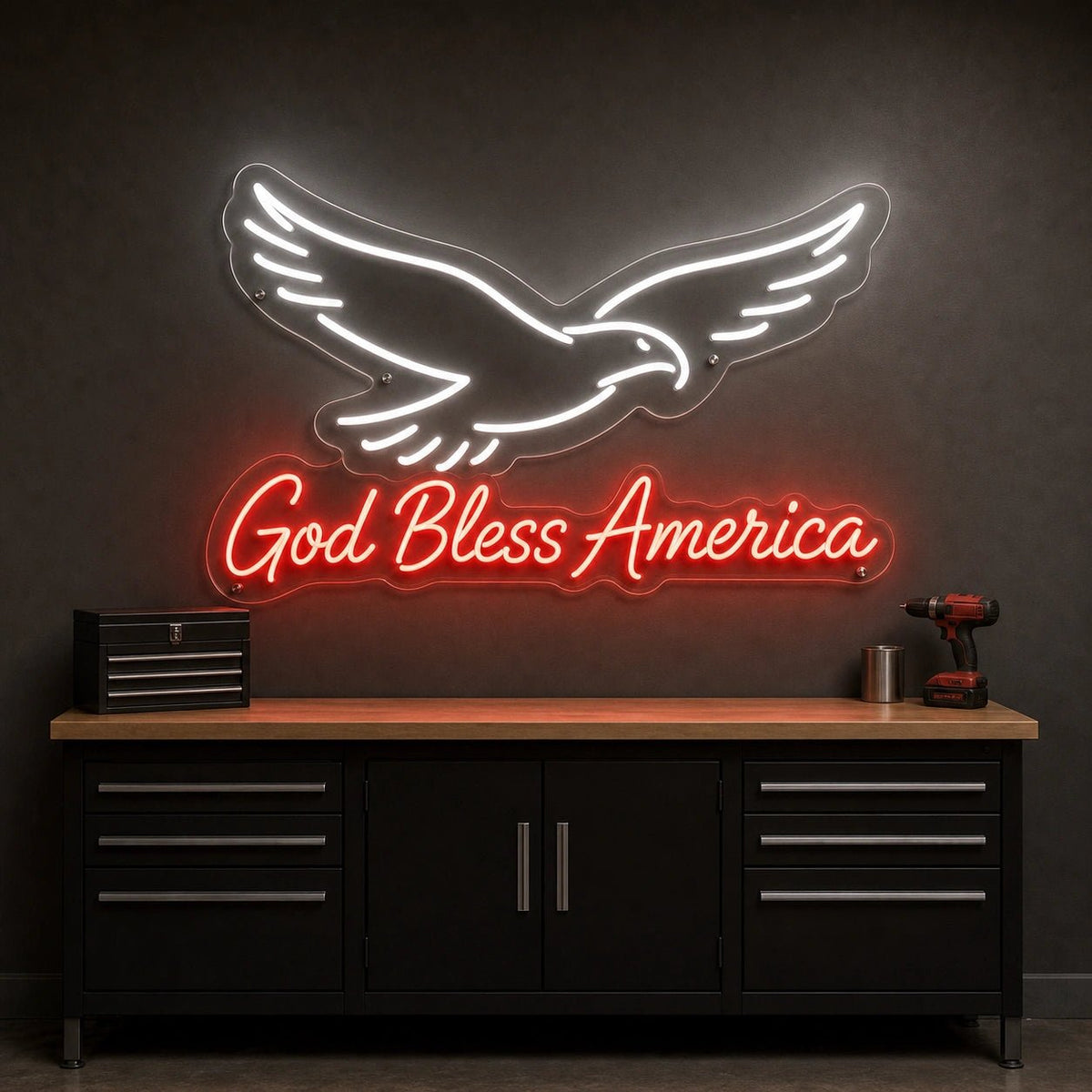 God Bless America Eagle LED Neon Sign - Shineneon