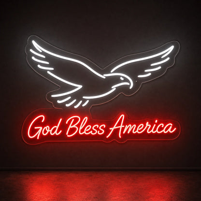 God Bless America Eagle LED Neon Sign Garage Neon Sign main product image