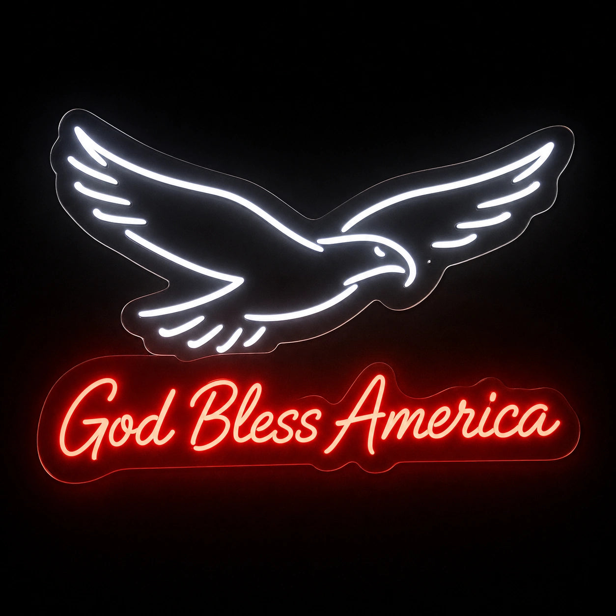 God Bless America Eagle LED Neon Sign Home Bar Wall Decoration main product image