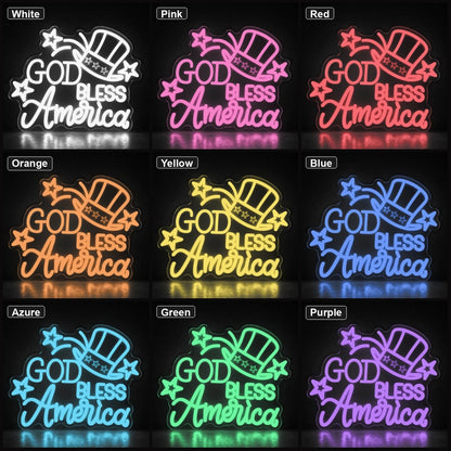 God Bless America Uncle Sam Hat LED Neon Sign Man Cave Neon Sign - Shineneon