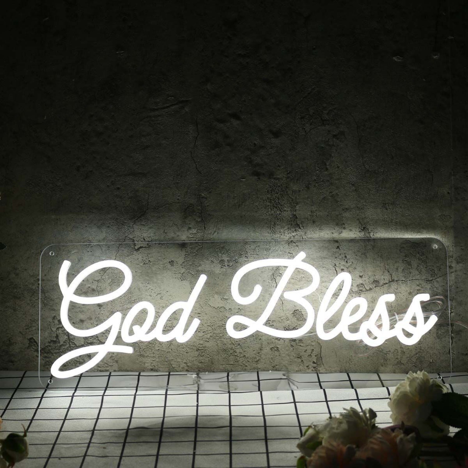 God Bless White Led Neon Sign - Shineneon